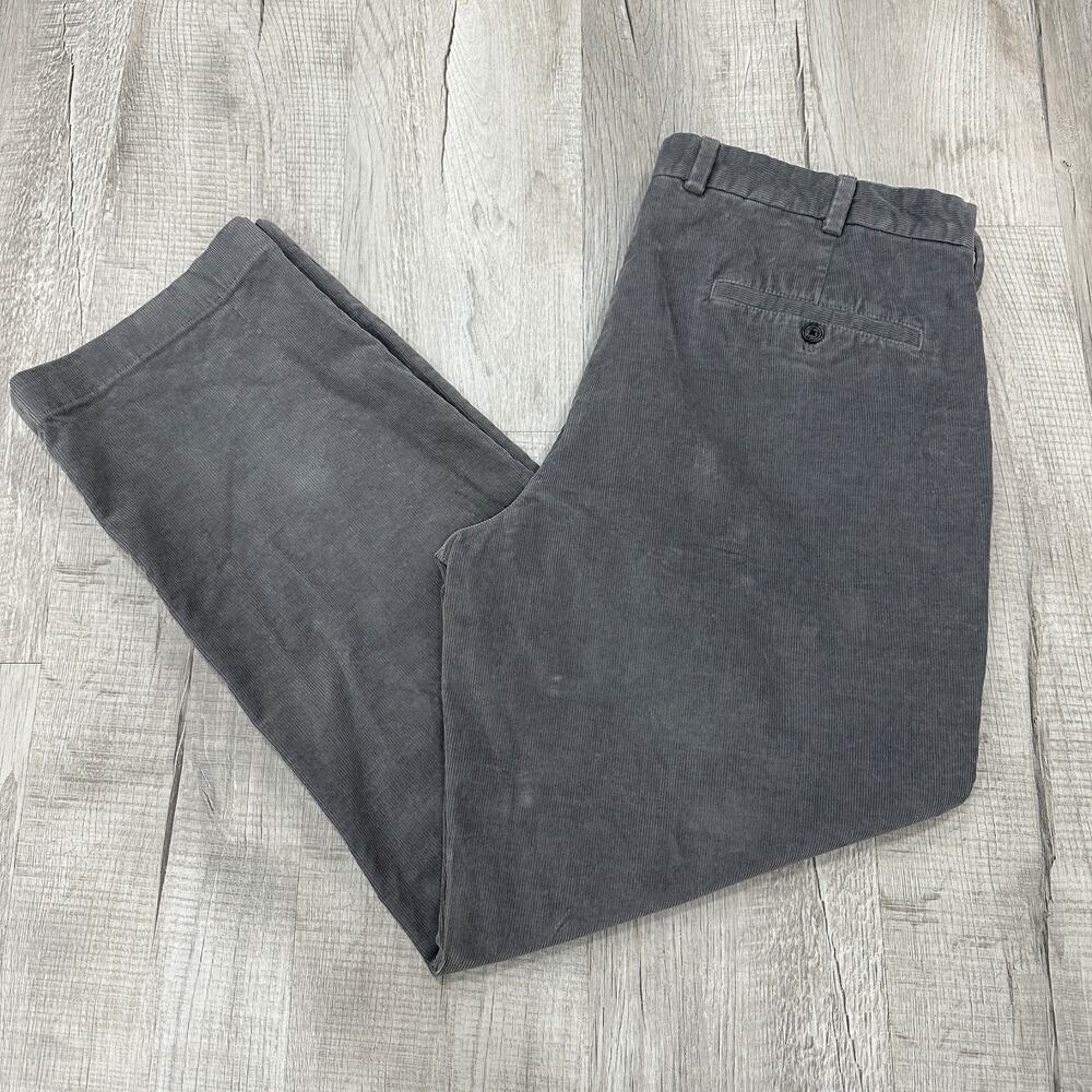 Brooks Brothers Corduroy Pants Mens Size 38x30 Gray Regular Business Office